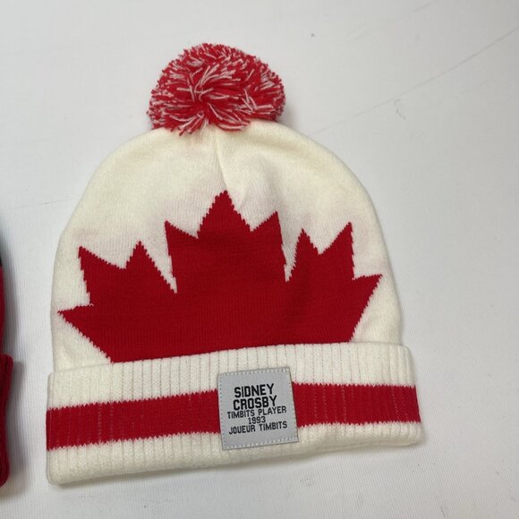 Lot x2 Tim Hortons Timbits Player Sydney Crosby #87 Tuque Red/Black/White O/S - Picture 6 of 7